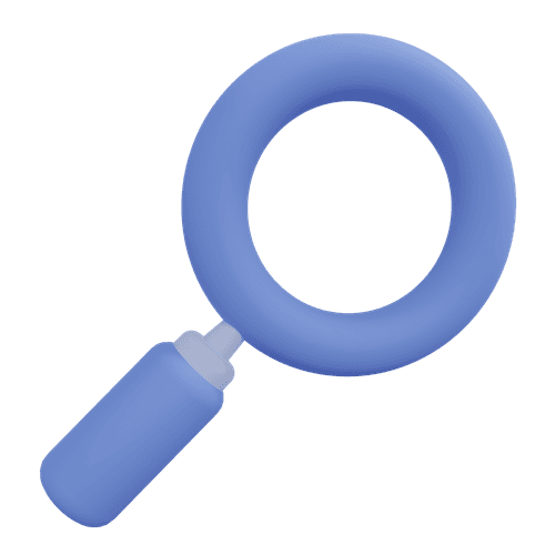 3D magnifying glass illustration